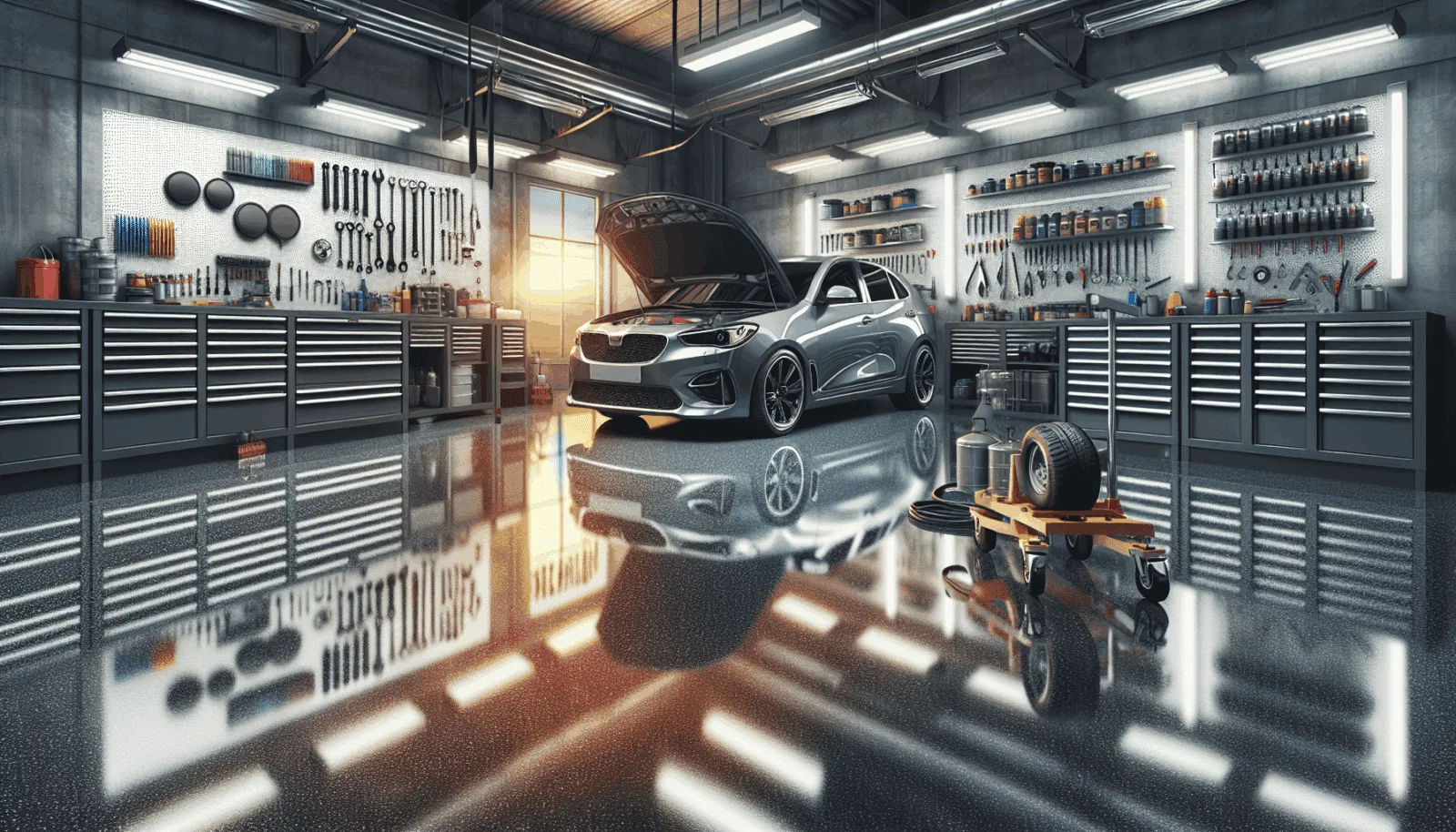 The Ultimate Guide to Epoxy Floor Coating for Automotive Shops illustration