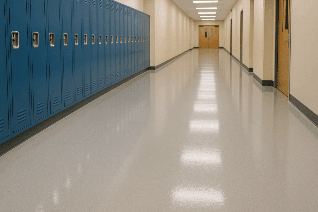 Read more about the article How Epoxy Floor Coating Enhances Safety and Durability in Schools