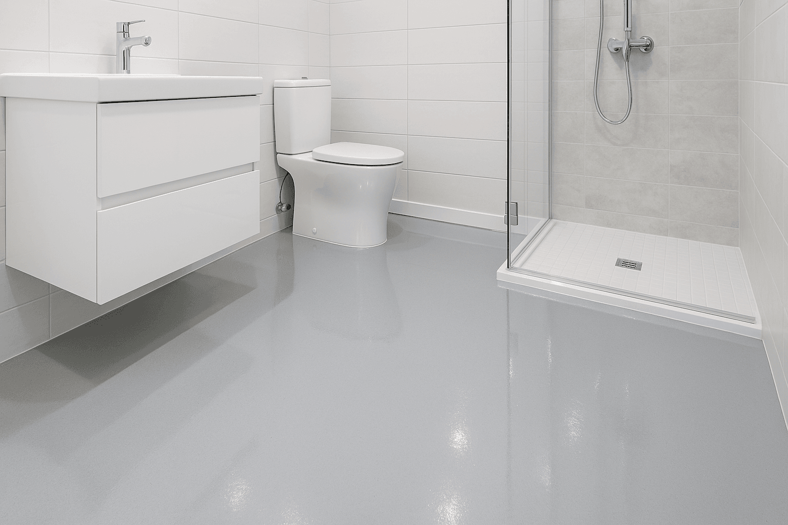 "Transforming Bathrooms: The Benefits of Epoxy Floor Coating" 1 You are currently viewing "Transforming Bathrooms: The Benefits of Epoxy Floor Coating"