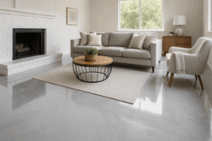Read more about the article Living Room Makeover: Why Choose Epoxy Floors?